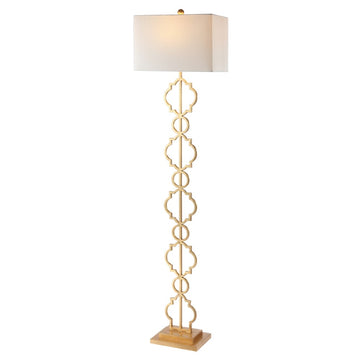 Selina 64.5" Iron Ogee Trellis Modern LED Floor Lamp - JONATHAN Y